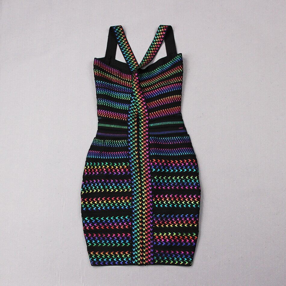 Frauen Multi Color Party Kleid-Bella Webshop