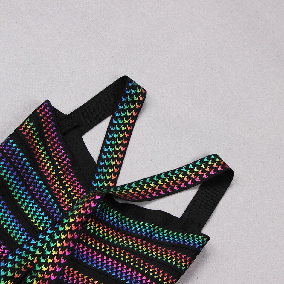 Frauen Multi Color Party Kleid-Bella Webshop
