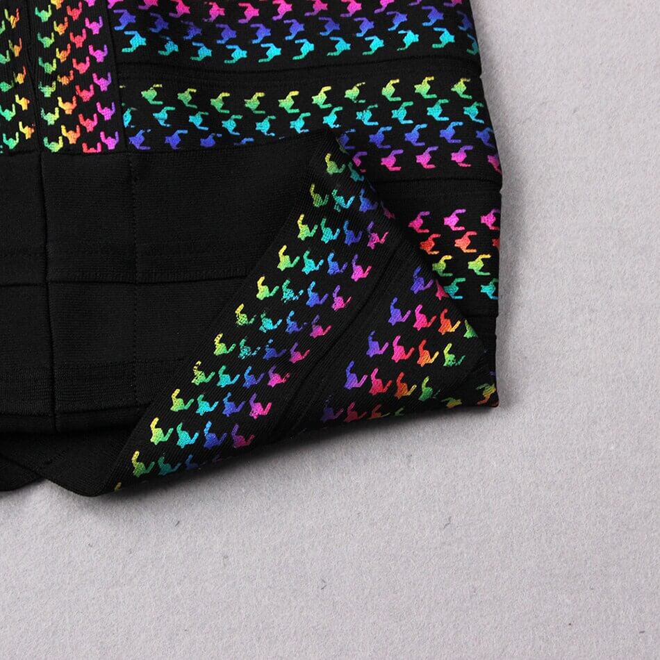 Frauen Multi Color Party Kleid-Bella Webshop