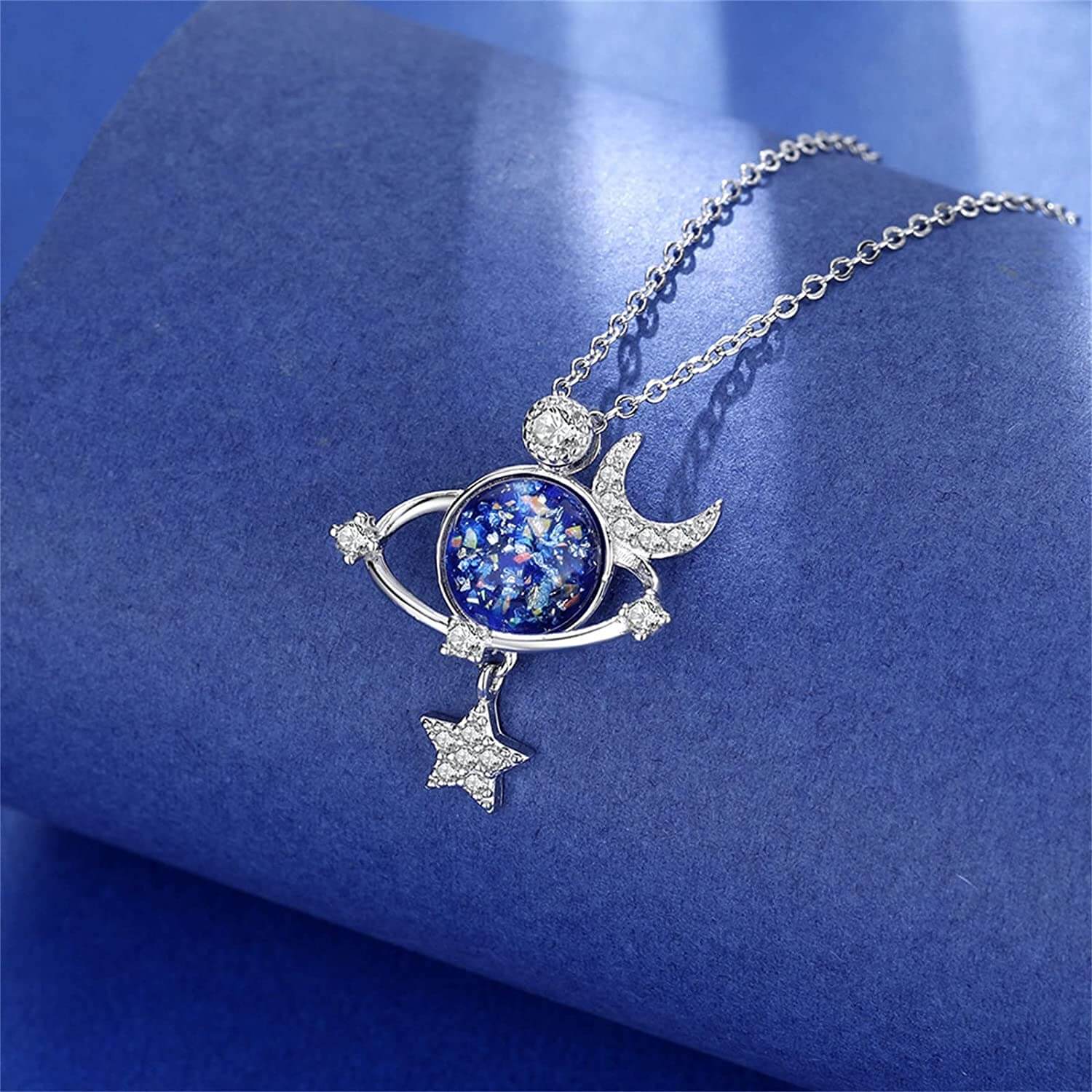 Für Meine Wunderschöne Tochter | Rotierender Mond &amp; Stern Halskette-Bella Webshop