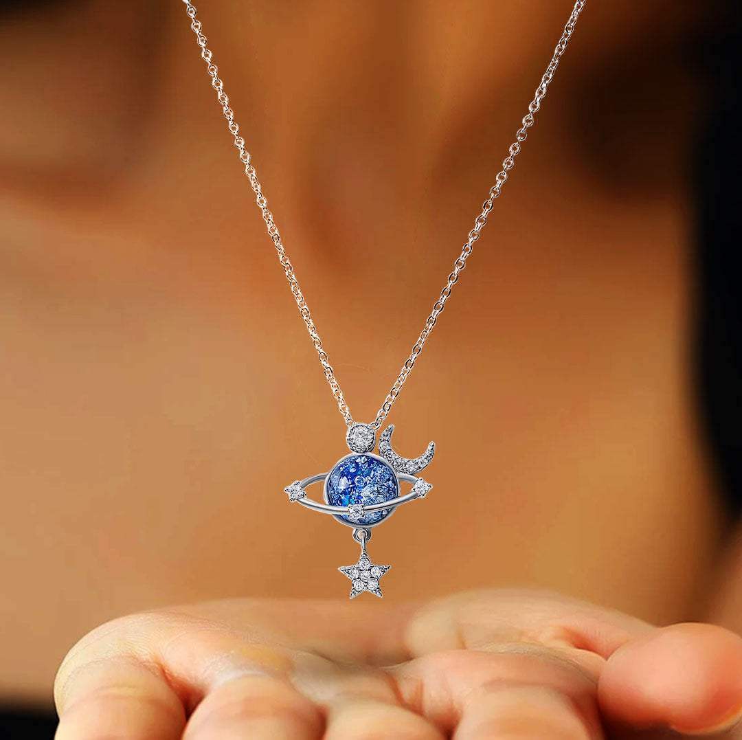 Für Meine Wunderschöne Tochter | Rotierender Mond &amp; Stern Halskette-Bella Webshop