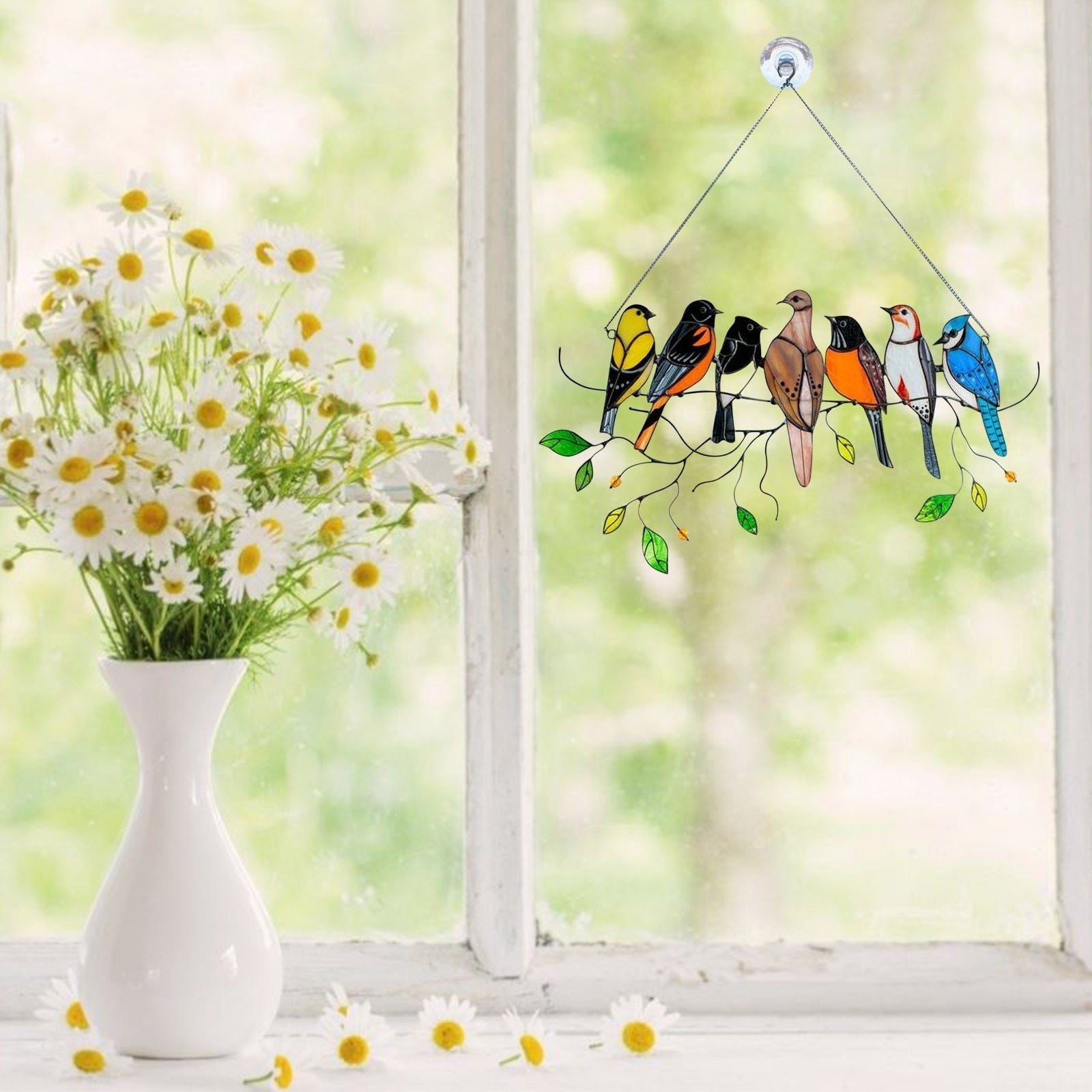 Glasmalerei Vogel Sonnenfänger-Bella Webshop