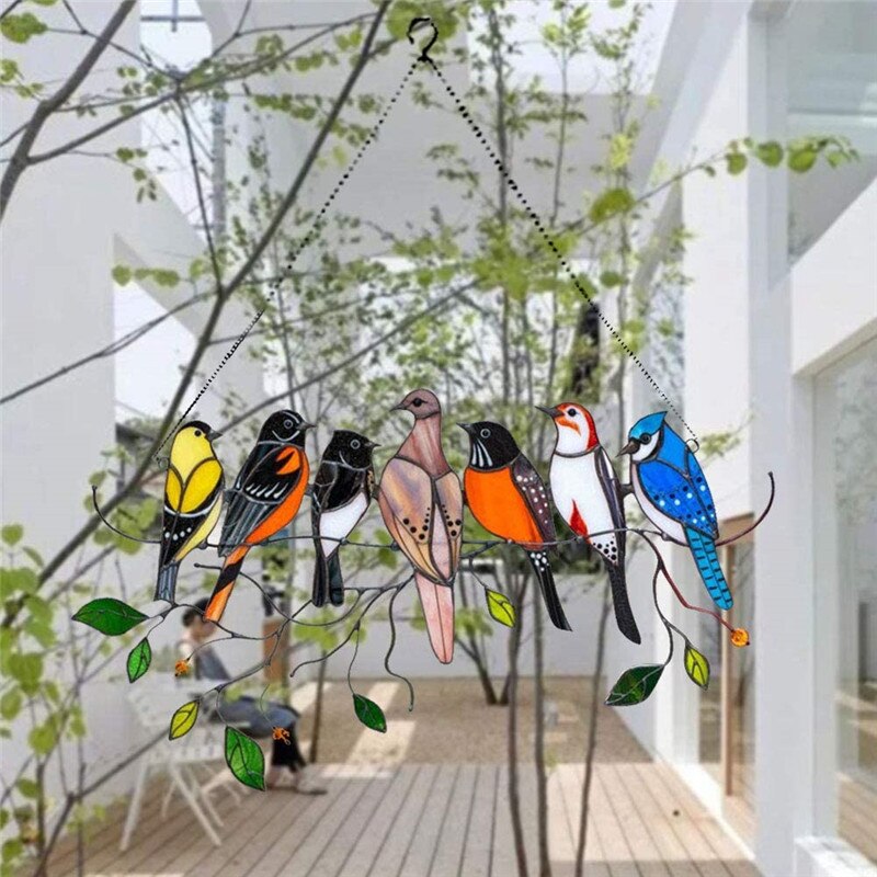 Glasmalerei Vogel Sonnenfänger-Bella Webshop