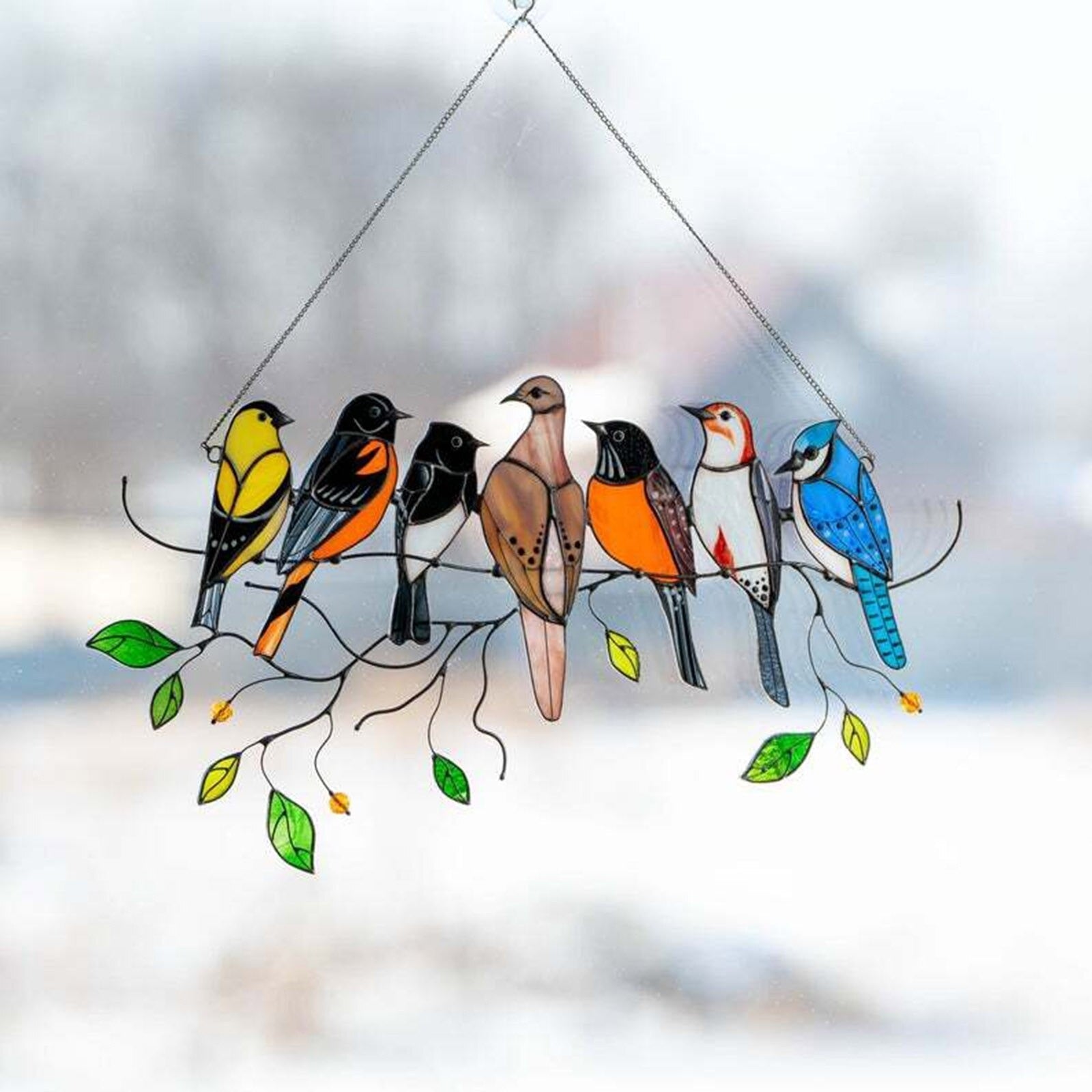 Glasmalerei Vogel Sonnenfänger-Bella Webshop