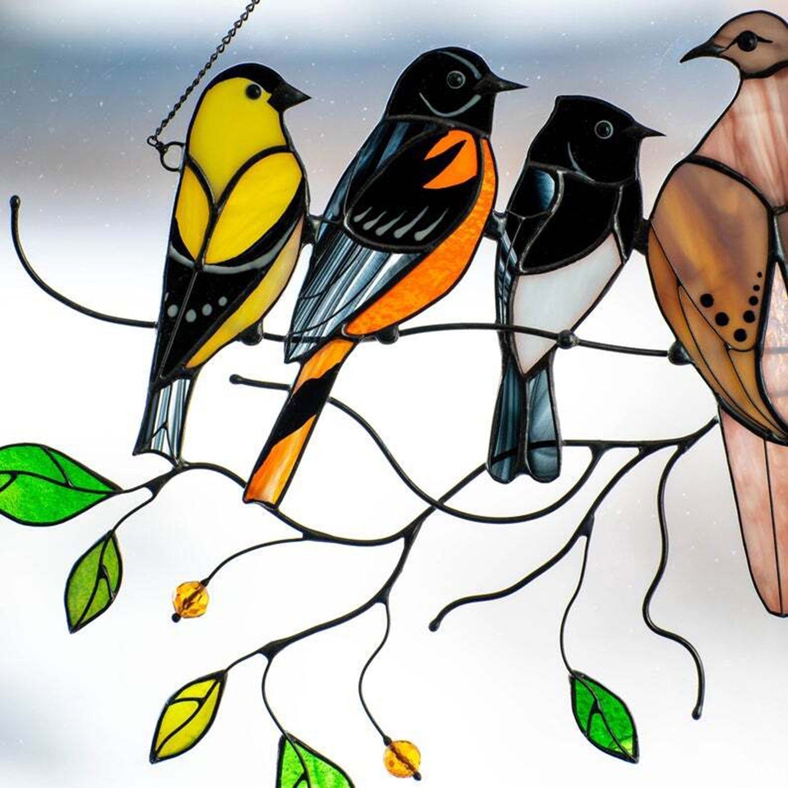 Glasmalerei Vogel Sonnenfänger-Bella Webshop