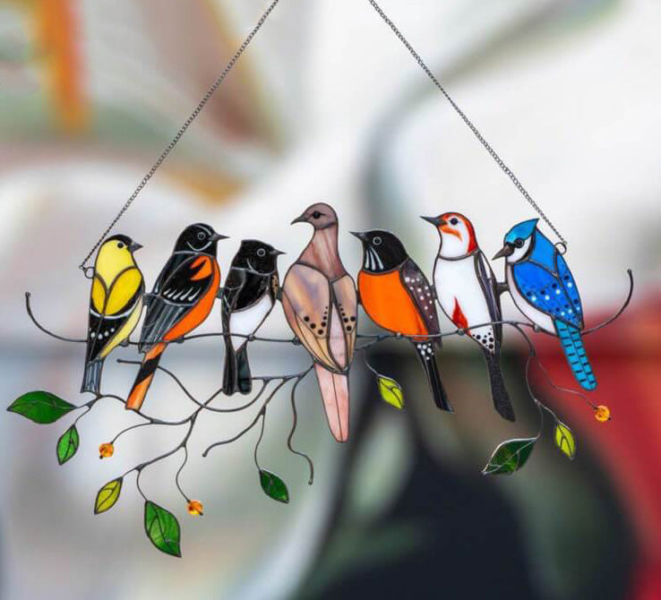 Glasmalerei Vogel Sonnenfänger-Bella Webshop