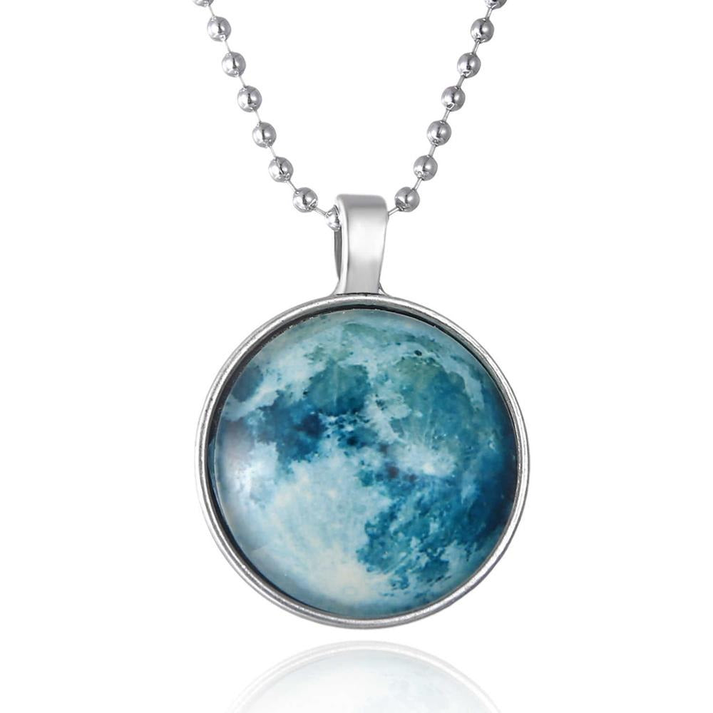 Glow In The Dark Moon Halskette-Bella Webshop