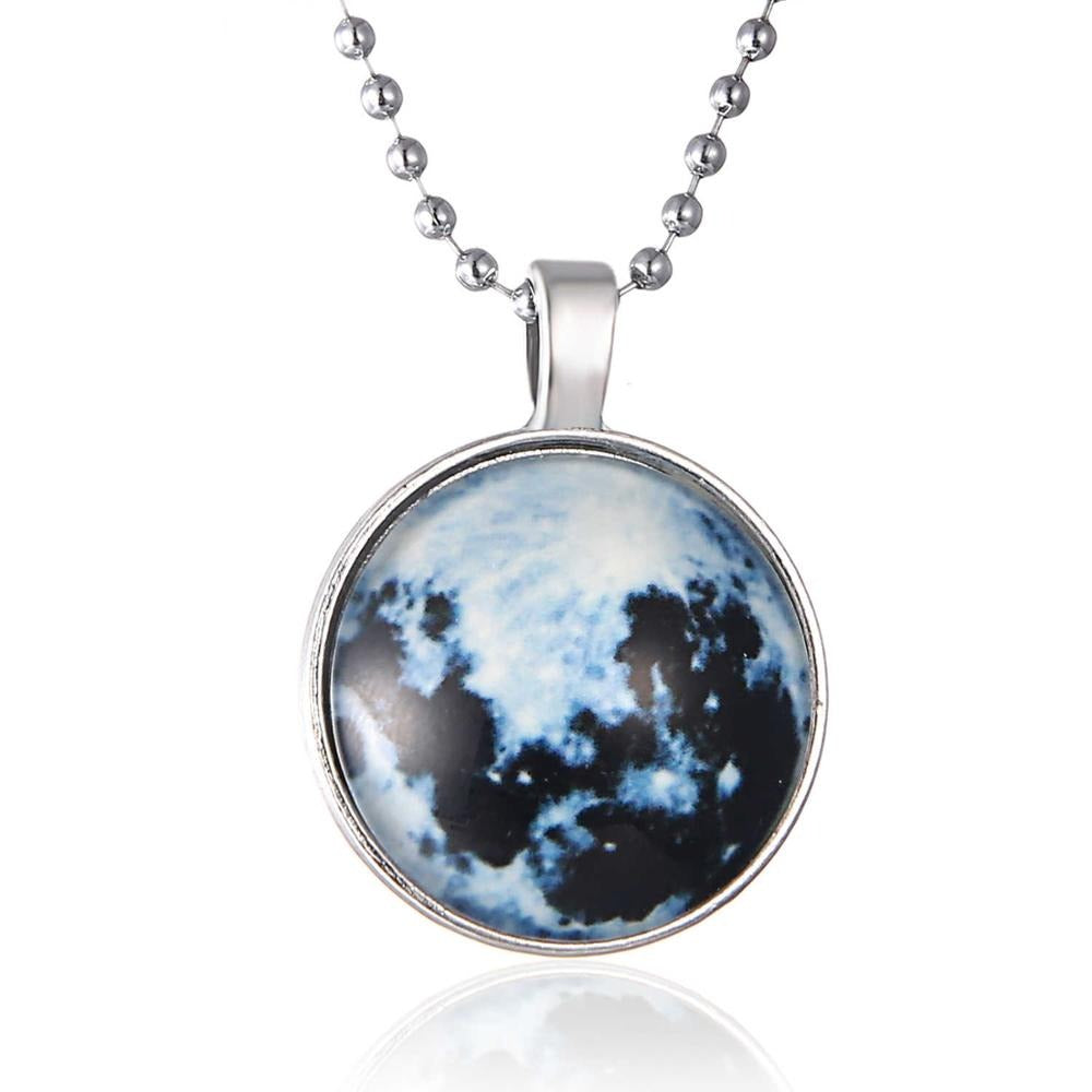 Glow In The Dark Moon Halskette-Bella Webshop