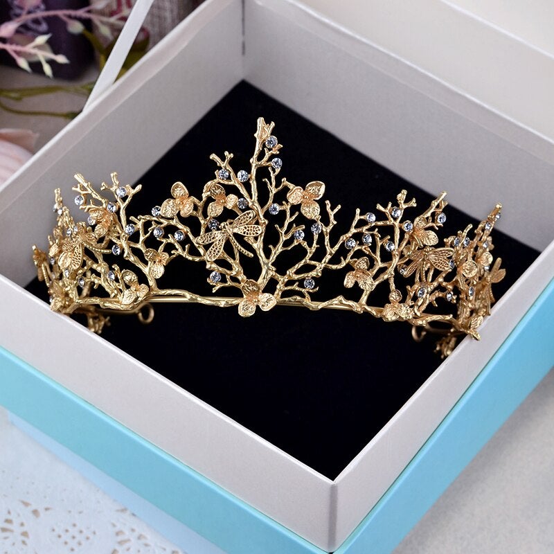 Gold Dragonfly Woodland Gatherer Krone-Bella Webshop