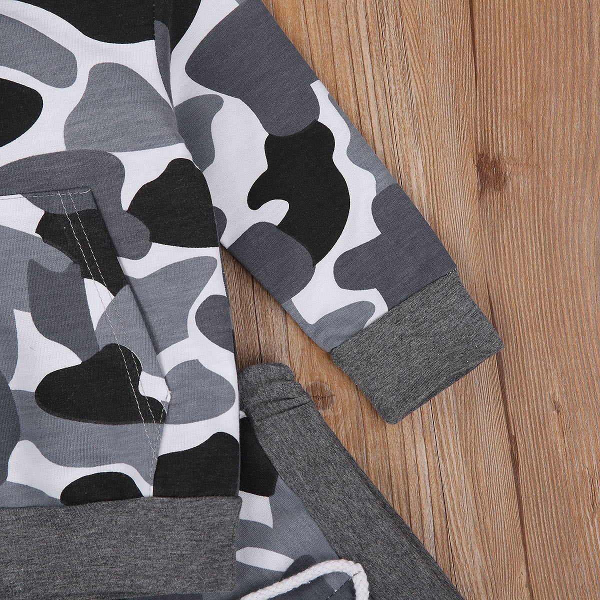 Grauer Tarn-Kapuzenpulli Und Hosen-Set-Bella Webshop