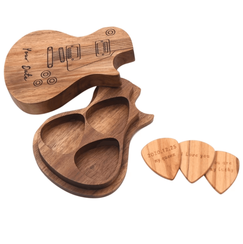 Gravierte Holz-Gitarrenplektren-Bella Webshop