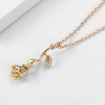 Halskette Mit Rosenanhänger-Bella Webshop