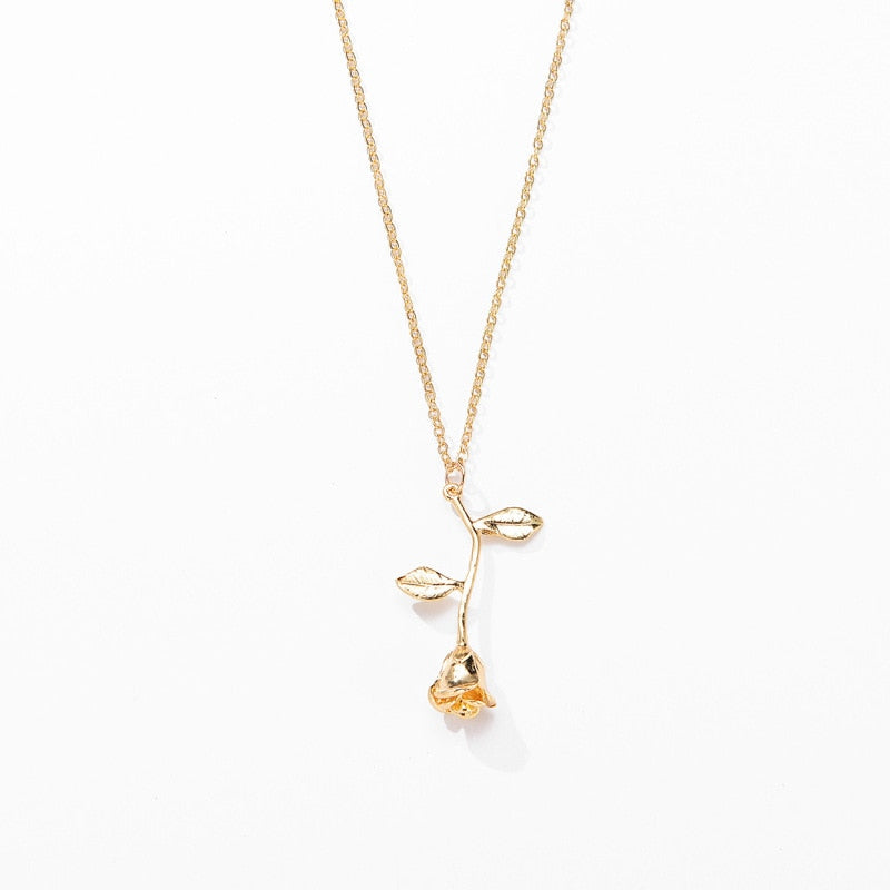 Halskette Mit Rosenanhänger-Bella Webshop