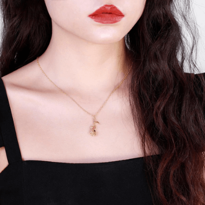Halskette Mit Rosenanhänger-Bella Webshop