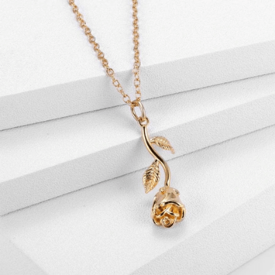 Halskette Mit Rosenanhänger-Bella Webshop