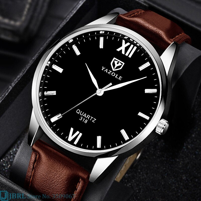 Herren Lederarmband Armbanduhr-Bella Webshop