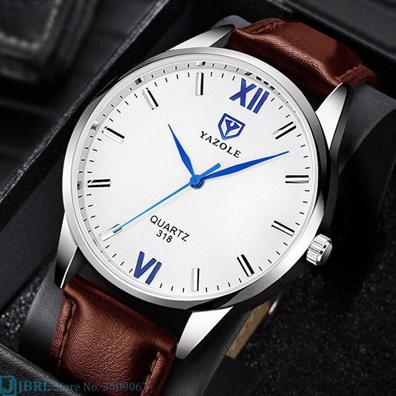 Herren Lederarmband Armbanduhr-Bella Webshop