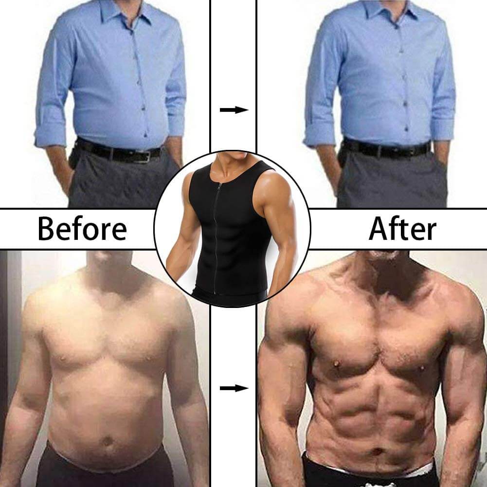Herren-Sauna-Schweiß Reißverschluss Weste-Bella Webshop