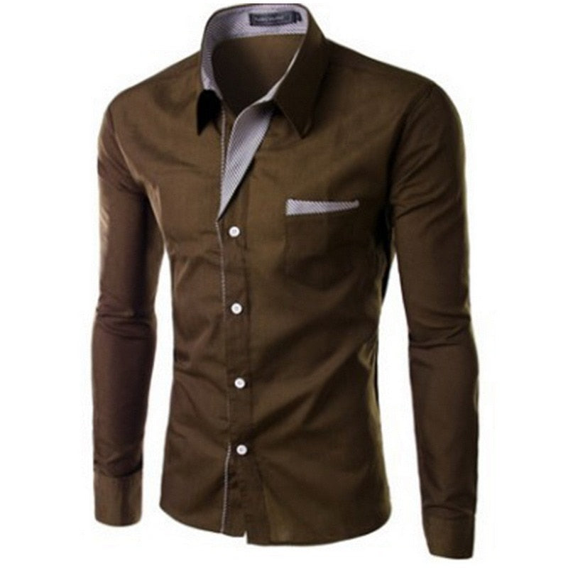 Herren Slim Fit Lange Ärmel-Bella Webshop