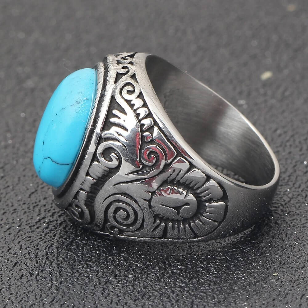 Herren Vintage Türkis Stein Ring-Bella Webshop