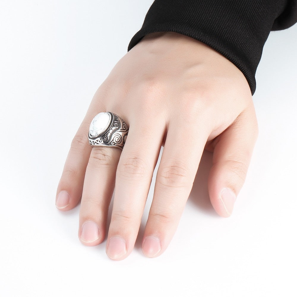 Herren Vintage Türkis Stein Ring-Bella Webshop