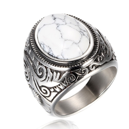 Herren Vintage Türkis Stein Ring-Bella Webshop