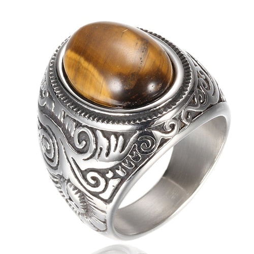 Herren Vintage Türkis Stein Ring-Bella Webshop