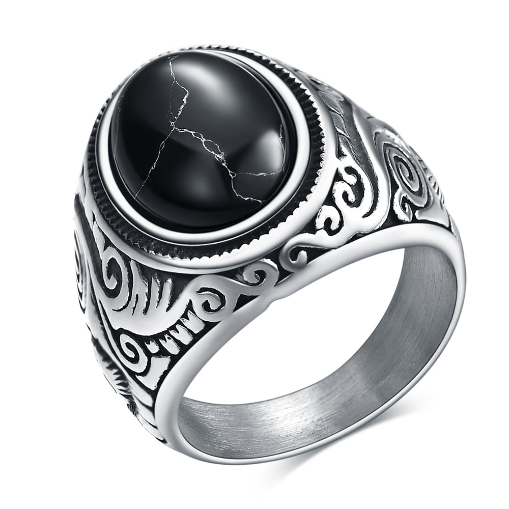 Herren Vintage Türkis Stein Ring-Bella Webshop