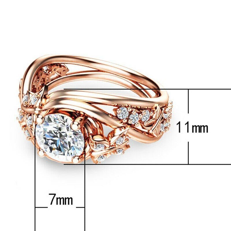 Hohle Strasssteine Schmetterling Blume Ring-Bella Webshop