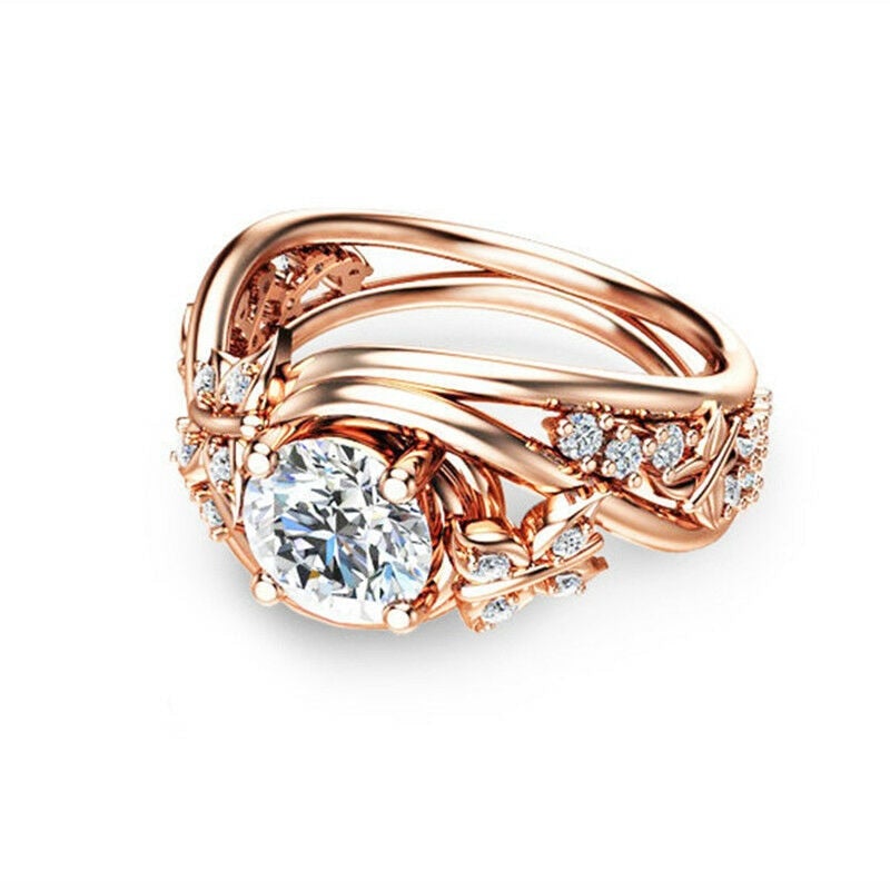 Hohle Strasssteine Schmetterling Blume Ring-Bella Webshop
