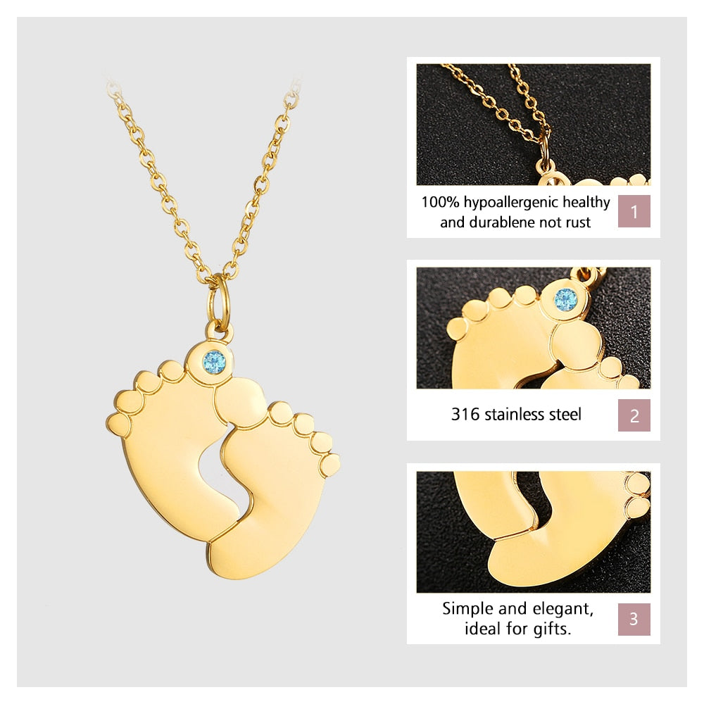 Individuelle Baby-Fuß-Halskette-Bella Webshop