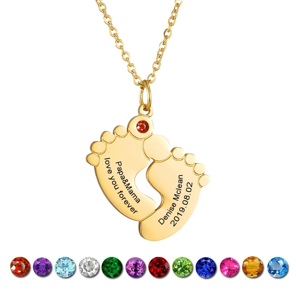 Individuelle Baby-Fuß-Halskette-Bella Webshop