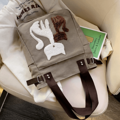 Katze Stickerei Canvas Tasche-Bella Webshop