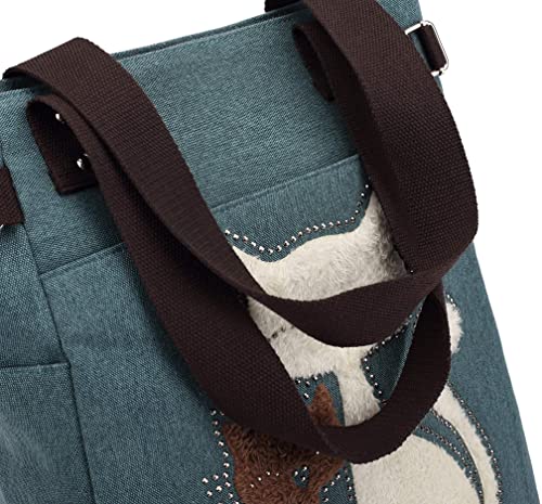 Katze Stickerei Canvas Tasche-Bella Webshop