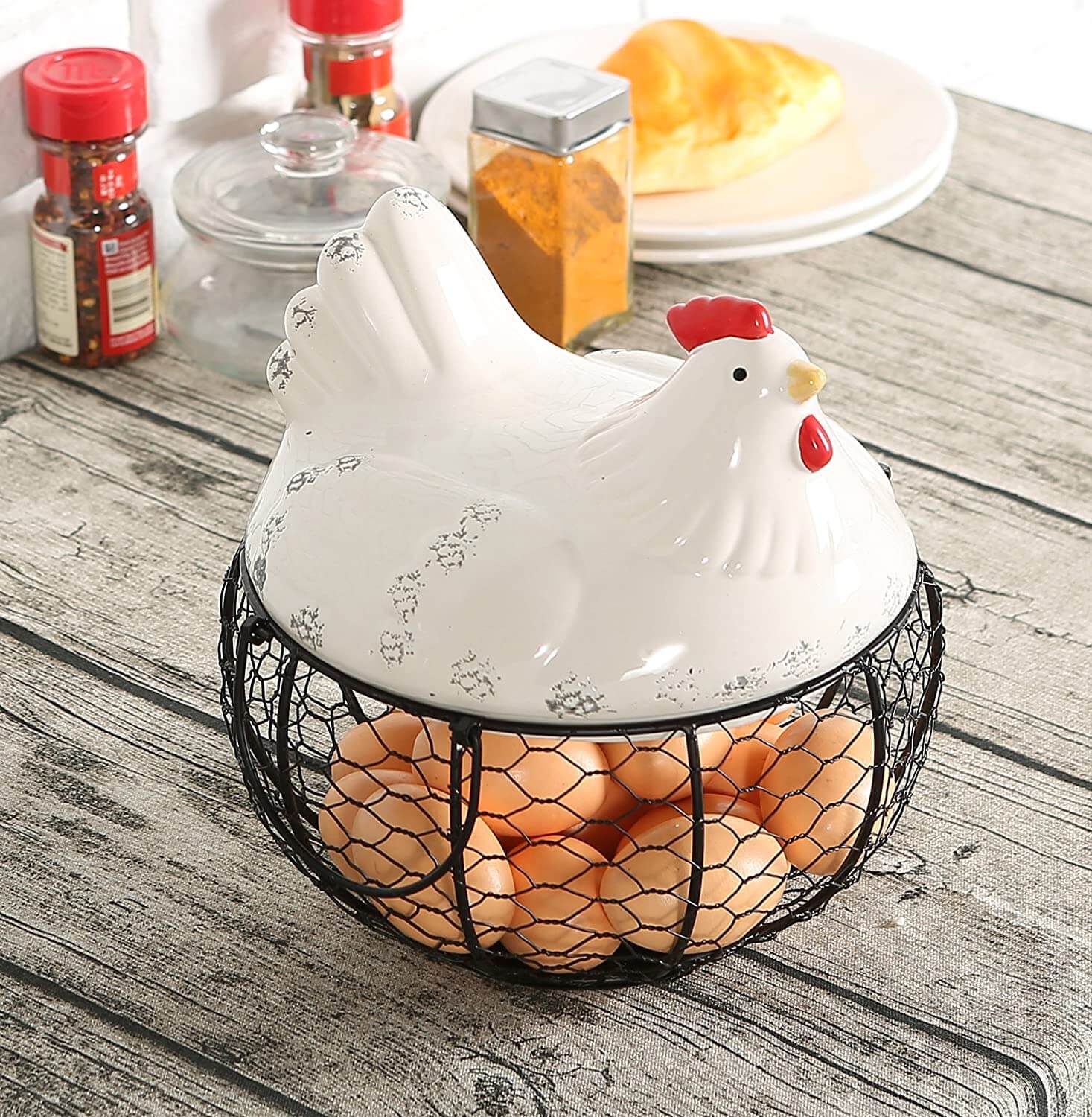 Keramischer Eieraufbewahrungskorb-Bella Webshop