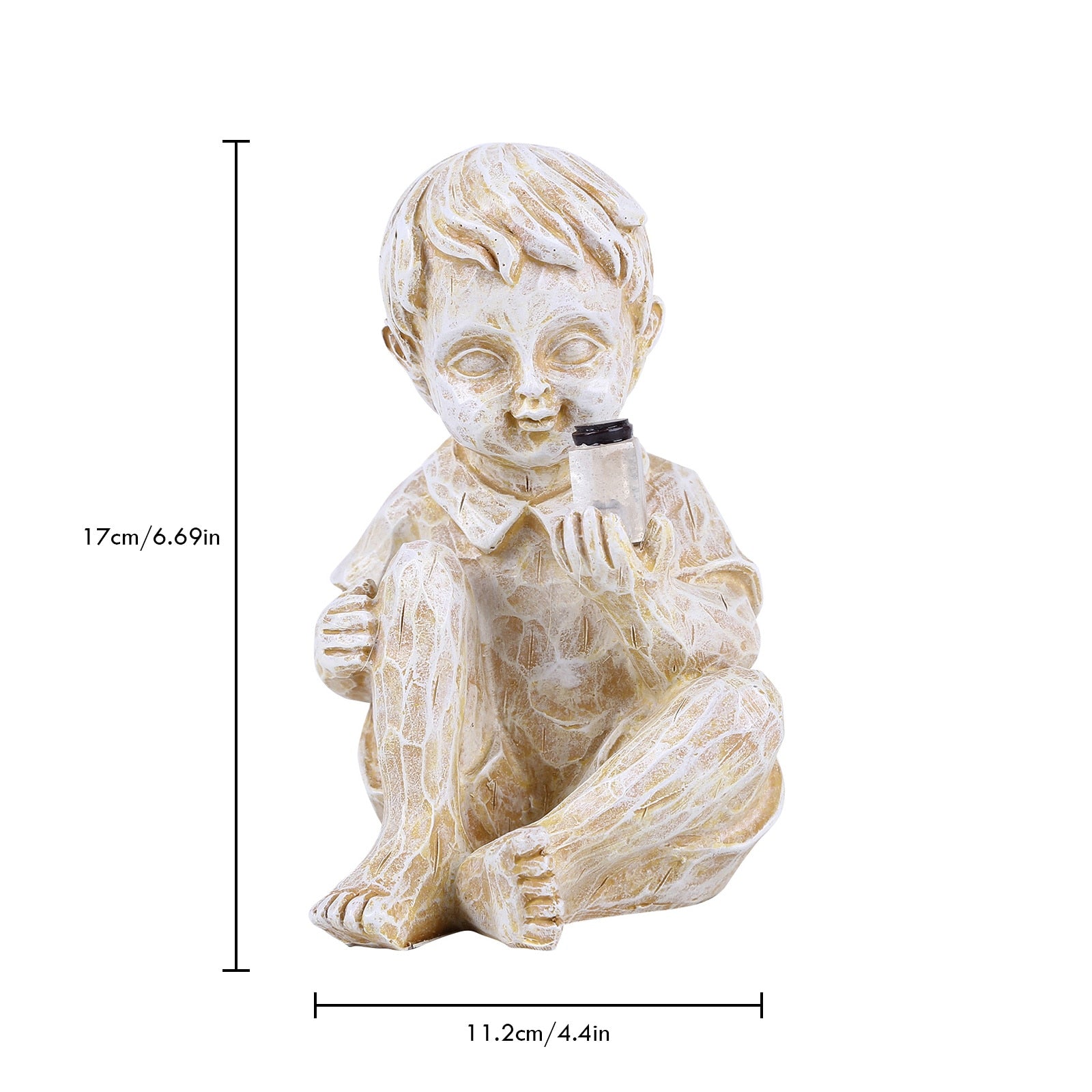 Kinder Mit Solar-Glühwürmchen Gartenstatuen-Bella Webshop