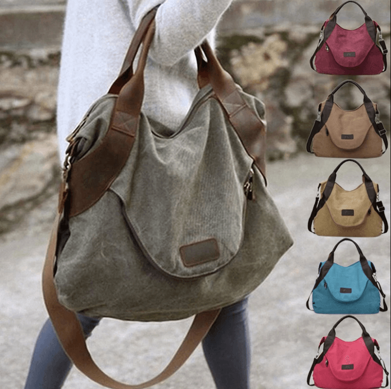 Large Pocket Canvass Tasche-Bella Webshop