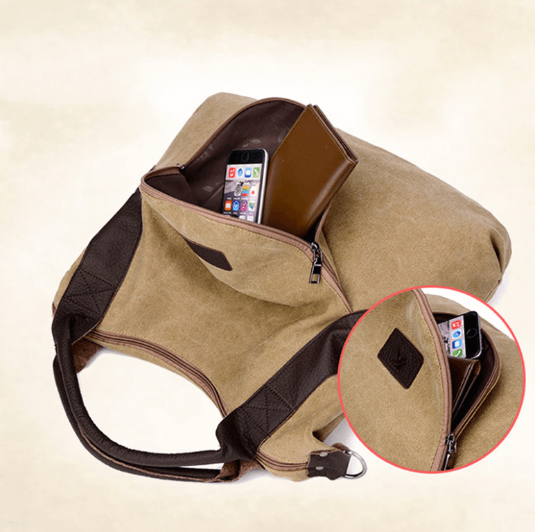 Large Pocket Canvass Tasche-Bella Webshop