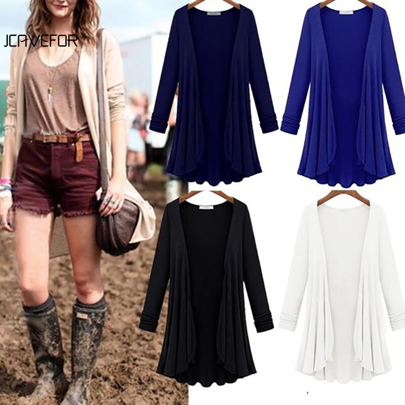 Lässige Langärmelige Strickjacke Mit Rüschen-Bella Webshop