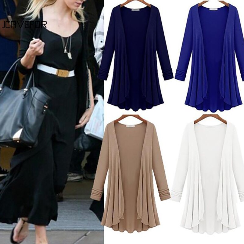 Lässige Langärmelige Strickjacke Mit Rüschen-Bella Webshop
