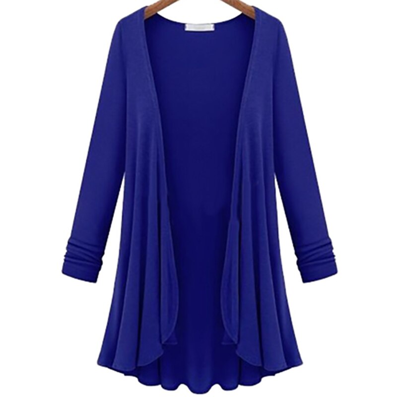 Lässige Langärmelige Strickjacke Mit Rüschen-Bella Webshop