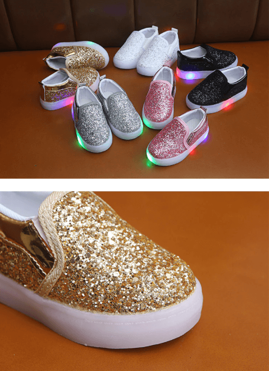 Led Glittery Kinder Turnschuhe-Bella Webshop