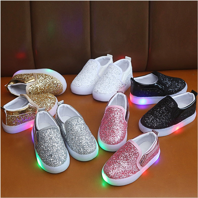 Led Glittery Kinder Turnschuhe-Bella Webshop