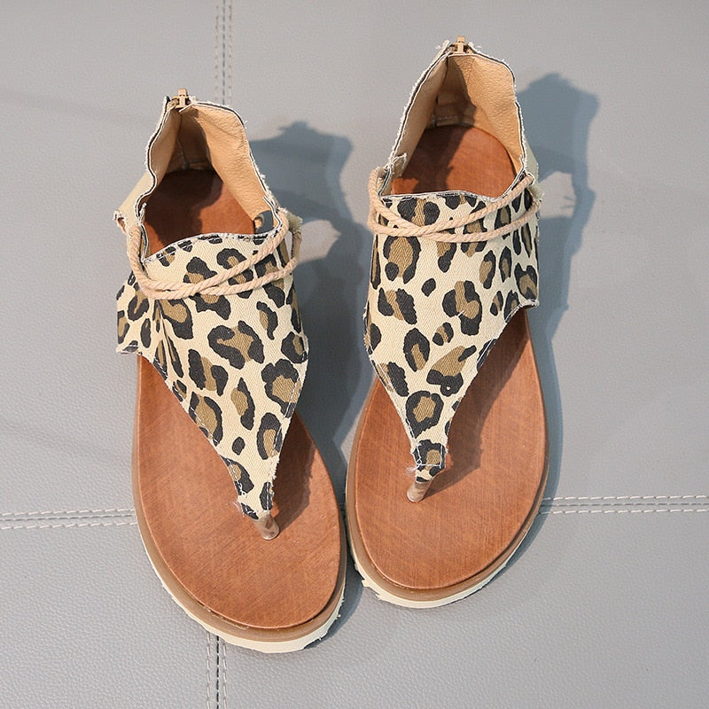 Leopard Gladiator Sandalen-Bella Webshop