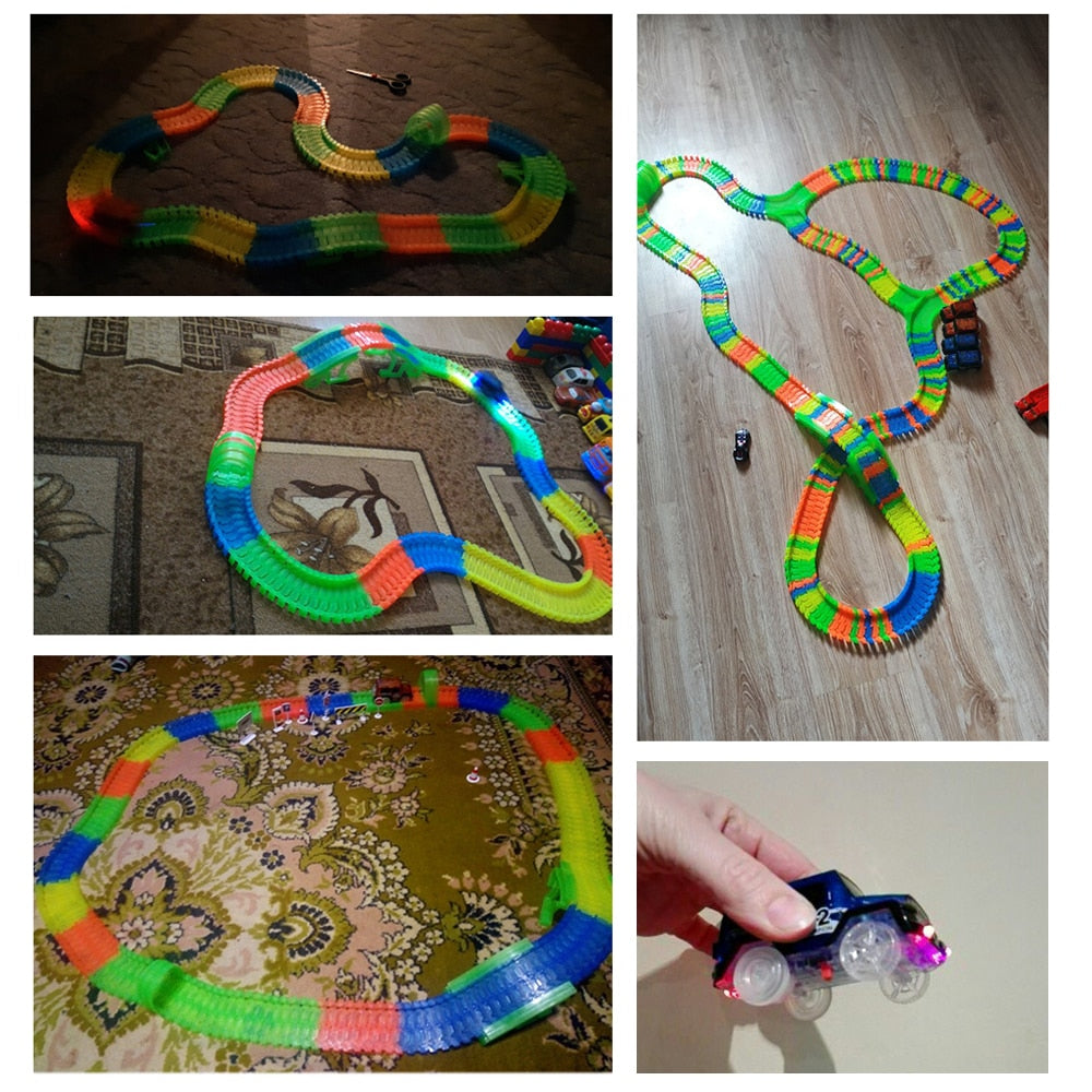 Leuchtendes Rennwagen-Bahn-Set-Bella Webshop