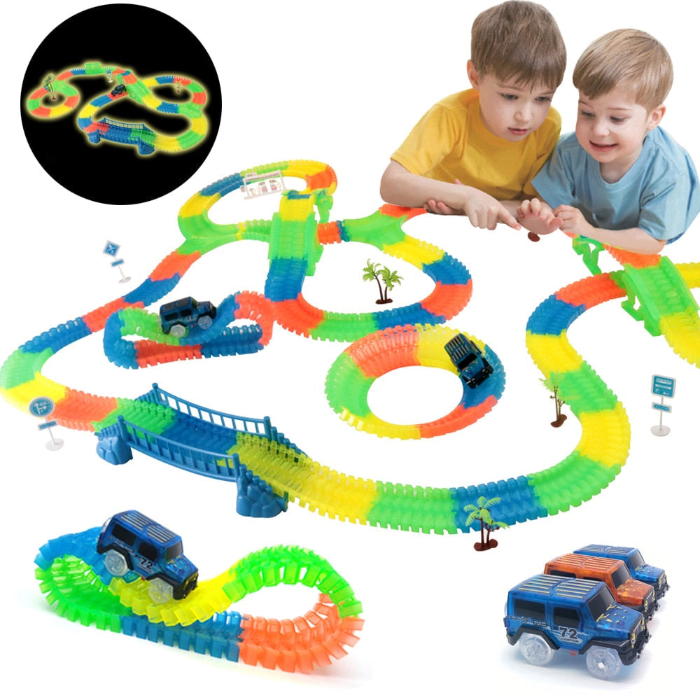 Leuchtendes Rennwagen-Bahn-Set-Bella Webshop
