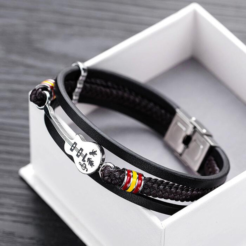 Limitierte Auflage Gitarre Lederarmband-Bella Webshop