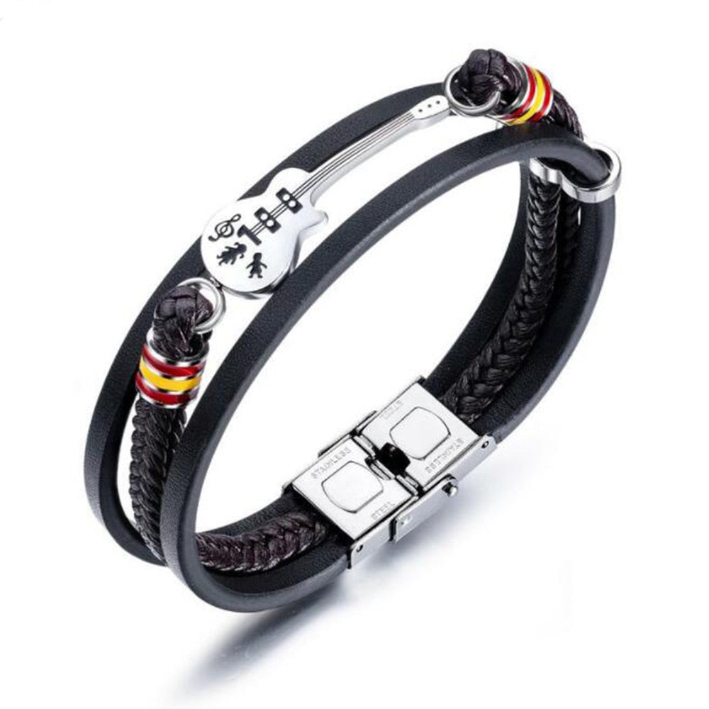 Limitierte Auflage Gitarre Lederarmband-Bella Webshop