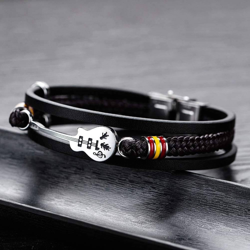 Limitierte Auflage Gitarre Lederarmband-Bella Webshop