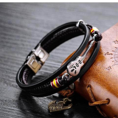 Limitierte Auflage Gitarre Lederarmband-Bella Webshop